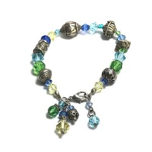 Crystal and silver bracelet